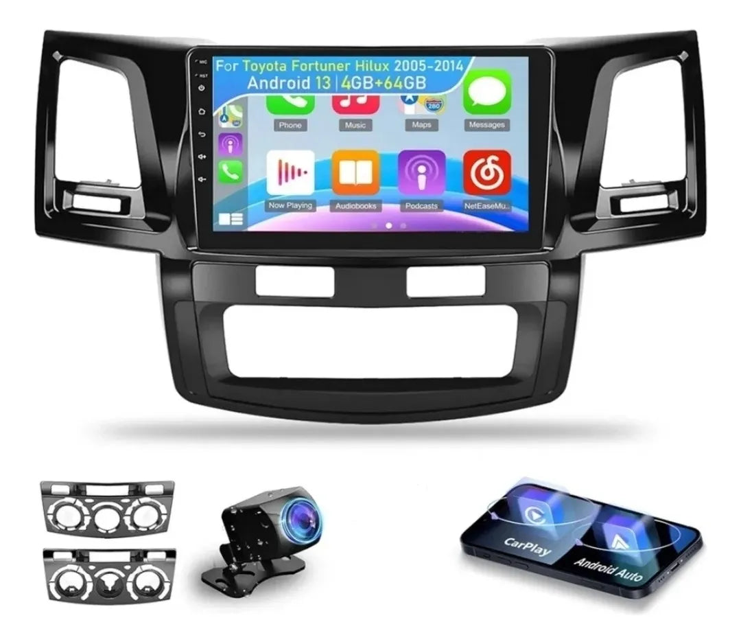 Reproductor Pantalla Android 9 Toyota Fortuner Hilux 4+64gb