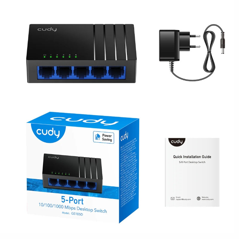 Switch Cudy De 5 Puertos Gigabit Desktop 10 / 100 / 1000