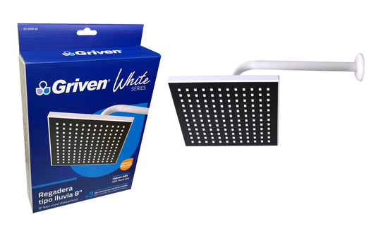 Regadera Cuadrada De 8 Pulgadas Ducha Griven Tipo Lluvia