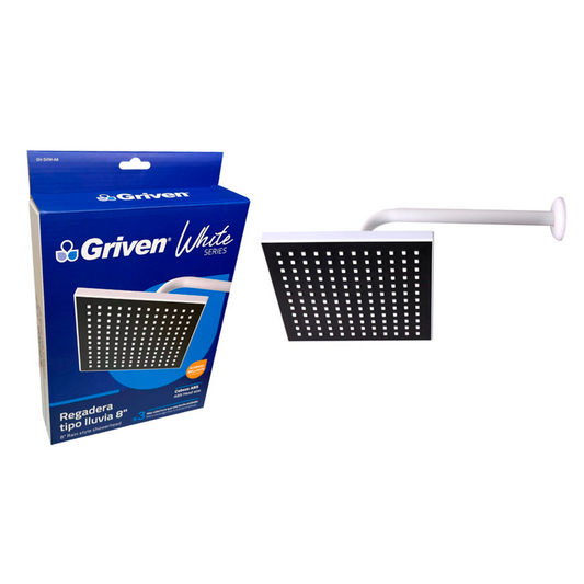 Regadera Cuadrada De 8 Pulgadas Ducha Griven Tipo Lluvia