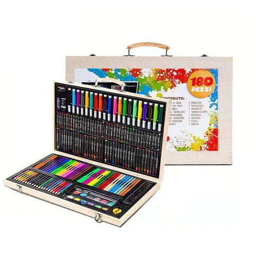 KIT ARTISTICO EN ESTUCHE DE MADERA DE 180 PIEZAS