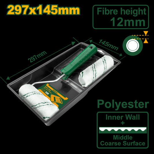 Kit De Bandeja 2 Rodillos Para Pintar 4inches Marca Jadever