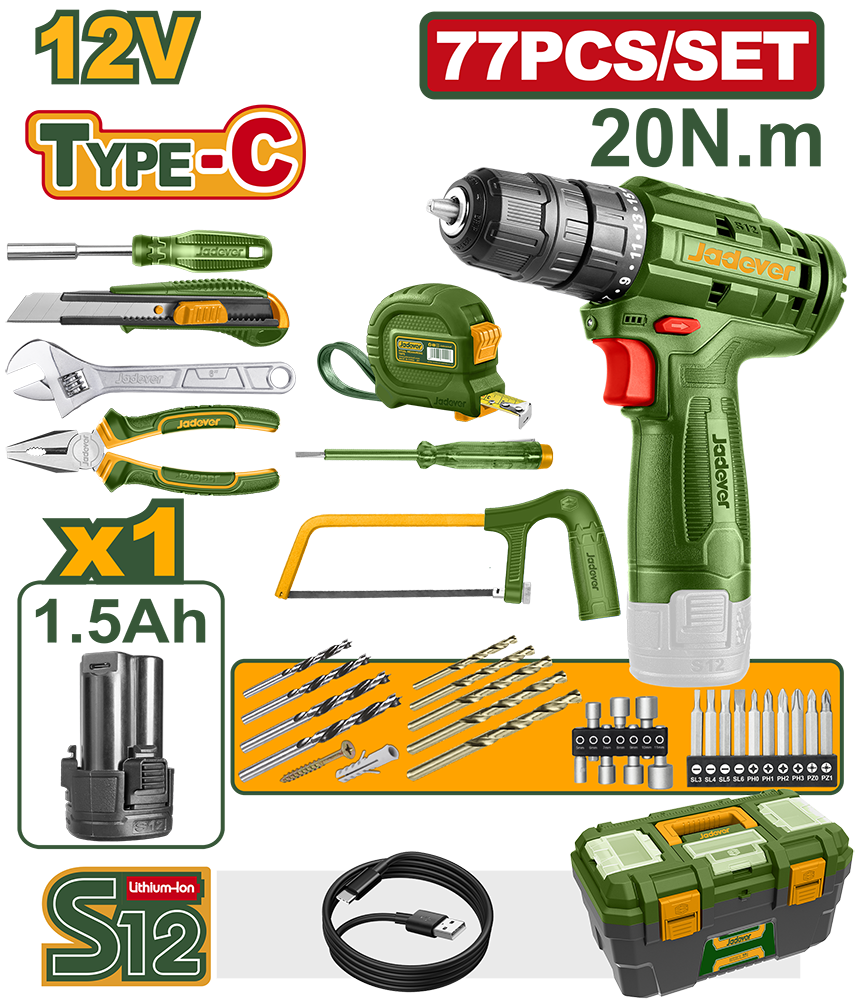 Juego De Herramientas Jadever Resistente Alta Calidad