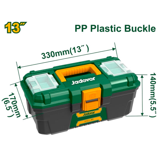 Caja De Herramientas Plástica Resistente Jadever 13 Pulgadas