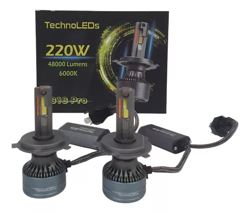 Luces Led De 48.000 Lumens H4 220w 6000k Techno Leds