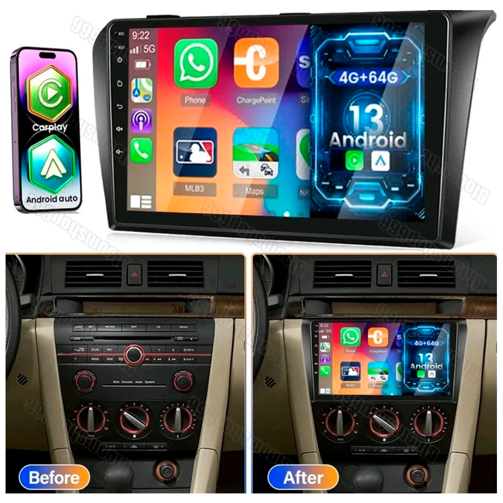 Reproductor Pantalla Android 9 Mazda 3 4+64gb Carplay