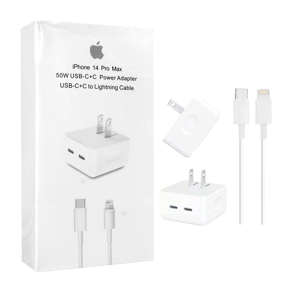 CARGADOR DE PARED PARA IPHONE TIPO C A LIGHTNING 50W