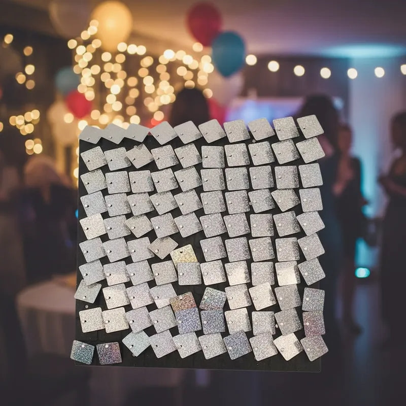 Panel Cortina Decorativa Lentejuela Shimmer Wall Metalizado