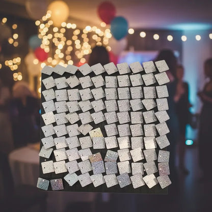 Panel Cortina Decorativa Lentejuela Shimmer Wall Metalizado