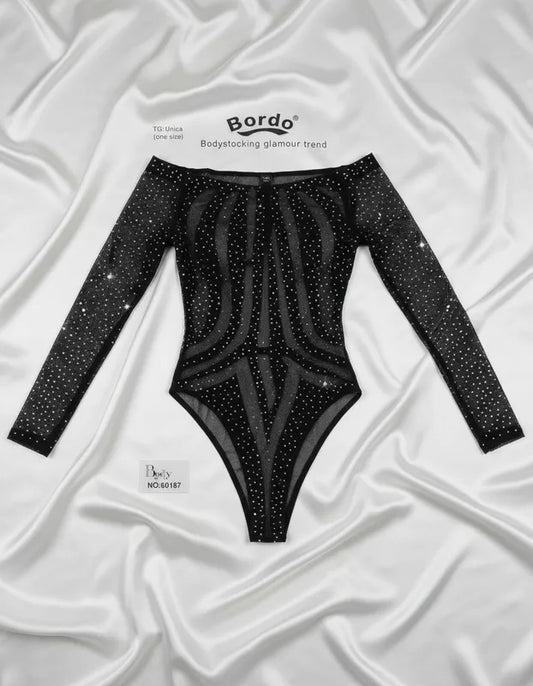 Lencería Bordo Body Stocking Glamour Trend Talla Única