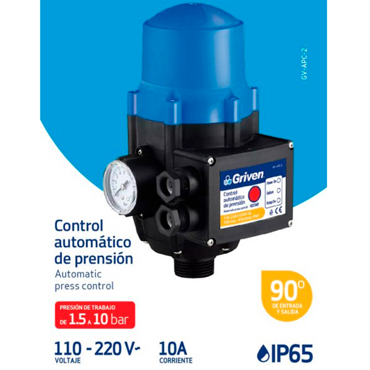 Press Control Automático Griven Con Manómetro Presión