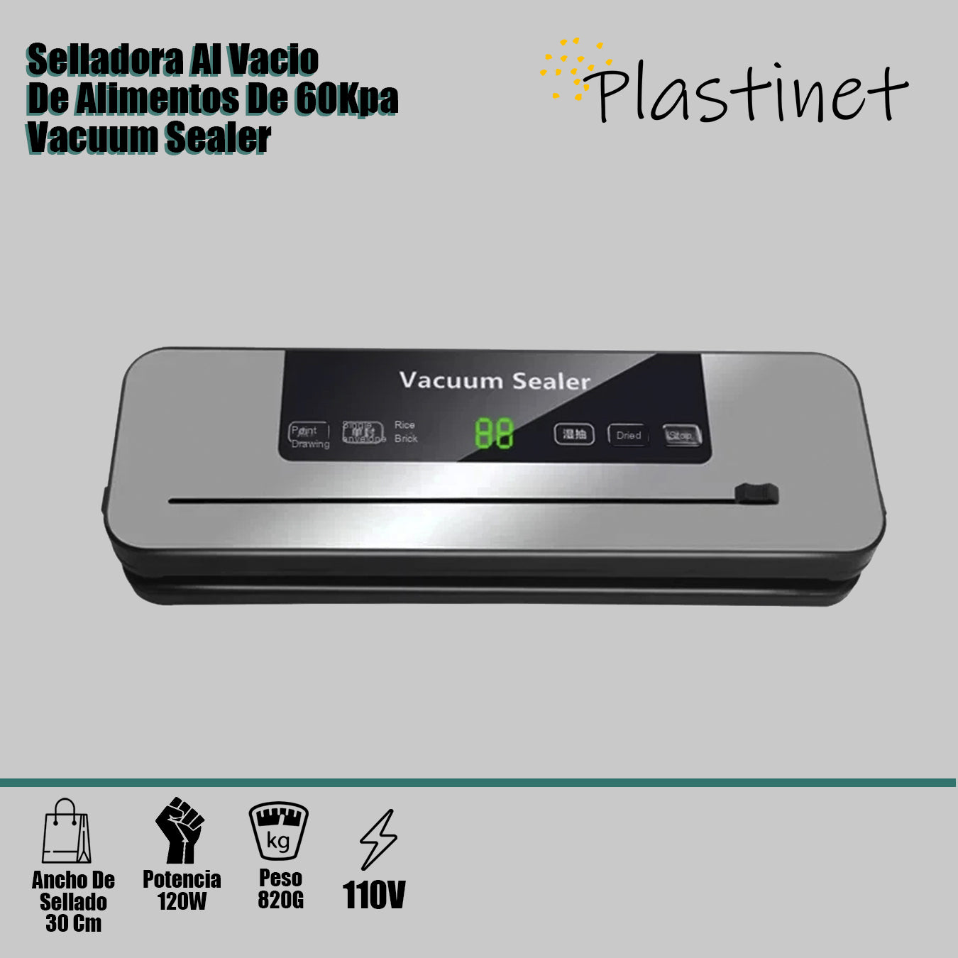 Maquina Selladora Al Vacio De Alimentos 60kpa Vacumm Sealer