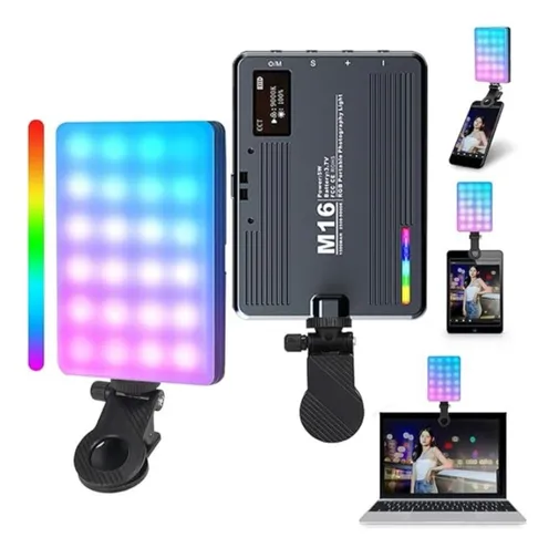 Luz Led Recargable RGB Iluminación Celular Fotografías M16