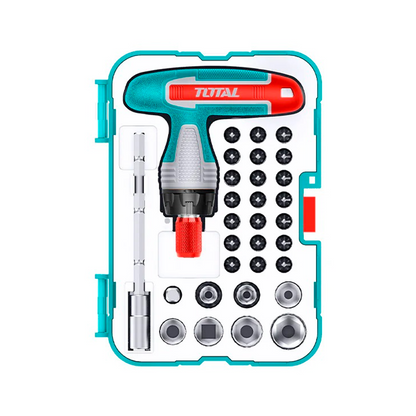 Juego De Rachet Y Dados Destornillador Tipo T Total Tools