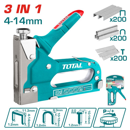 Engrapadora Industrial Total Tools 3 En 1 Pistola De Grapas