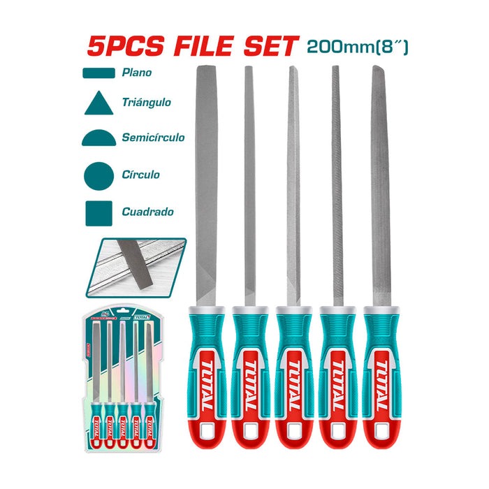 JUEGOS DE LIMA PARA ACERO 8" 200mm 5 PIEZAS TOTAL