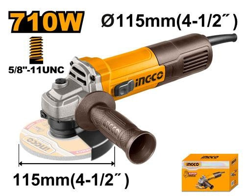 Esmeril Angular 4-1/2 De 710 Watts 12000 Rpm Ingco