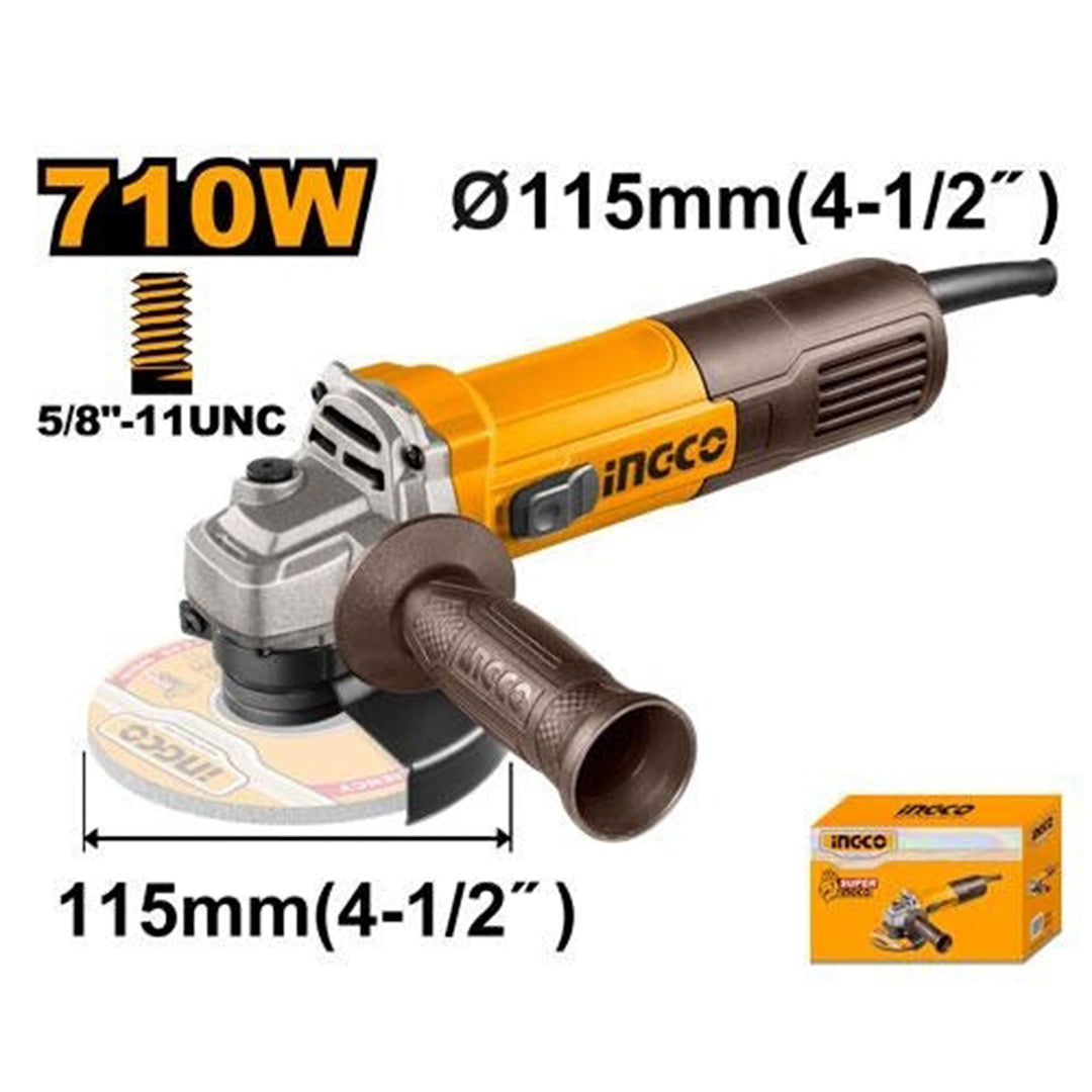 Esmeril Angular 4-1/2 De 710 Watts 12000 Rpm Ingco