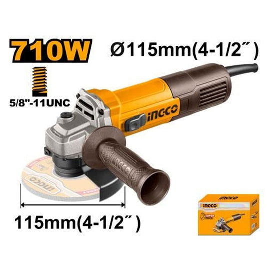 Esmeril Angular 4-1/2 De 710 Watts 12000 Rpm Ingco