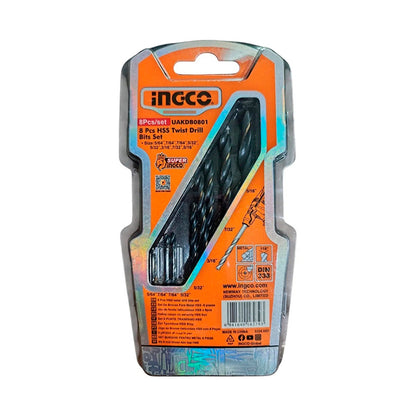 Juego De Mechas Para Metal 8 Piezas HSS Marca INGCO