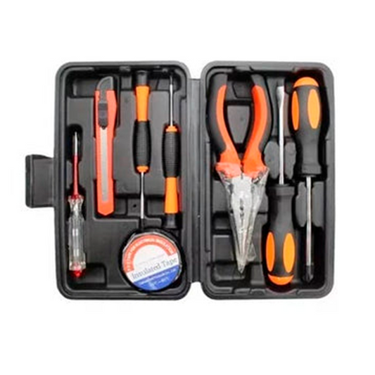 JUEGO MINI CAJA DE HERRAMIENTAS DE 9 PIEZAS PORTATIL