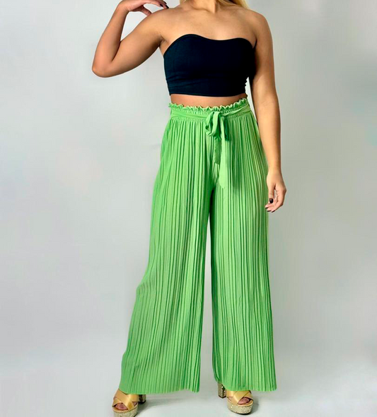 PANTALON PALAZZO COLOR VERDE