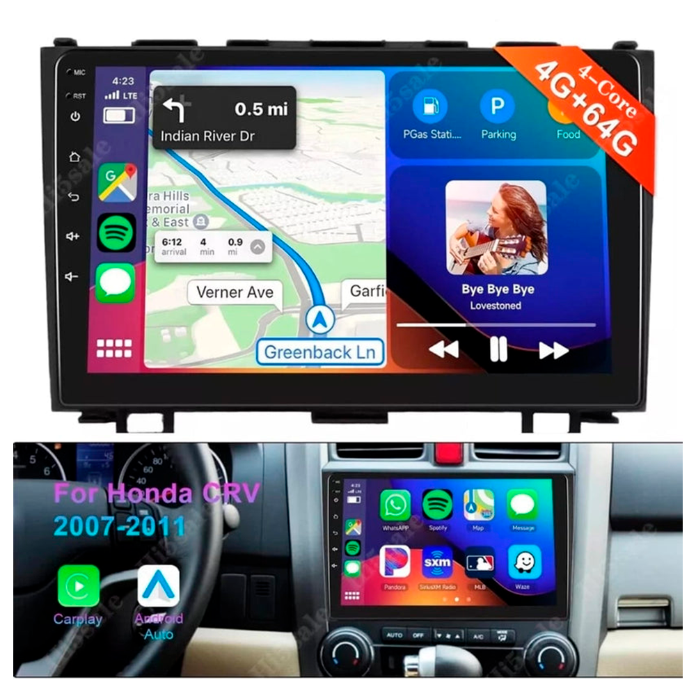 Reproductor Pantalla Android Honda Crv 07/11 4+64gb Carplay