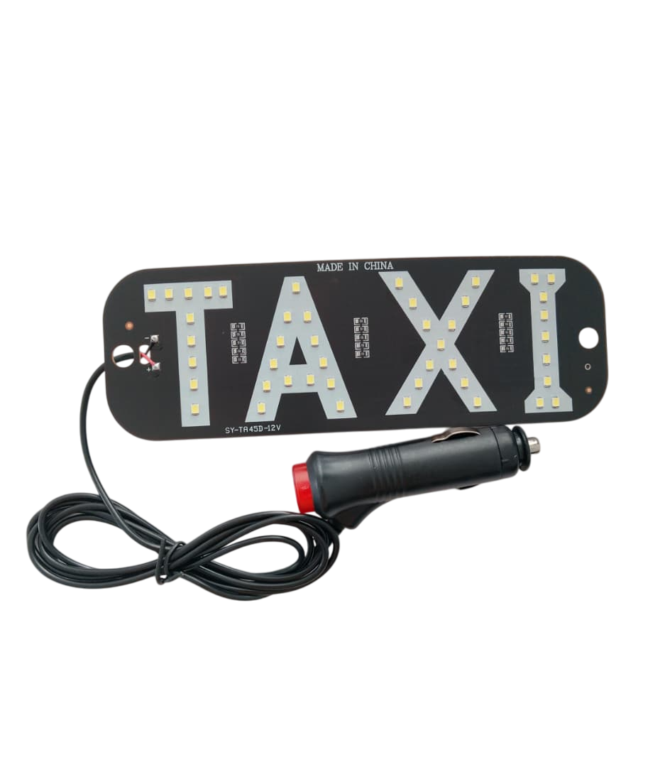 Aviso Led 12voltios Adp/cigarrera De Luz Blanca Letrero Taxi