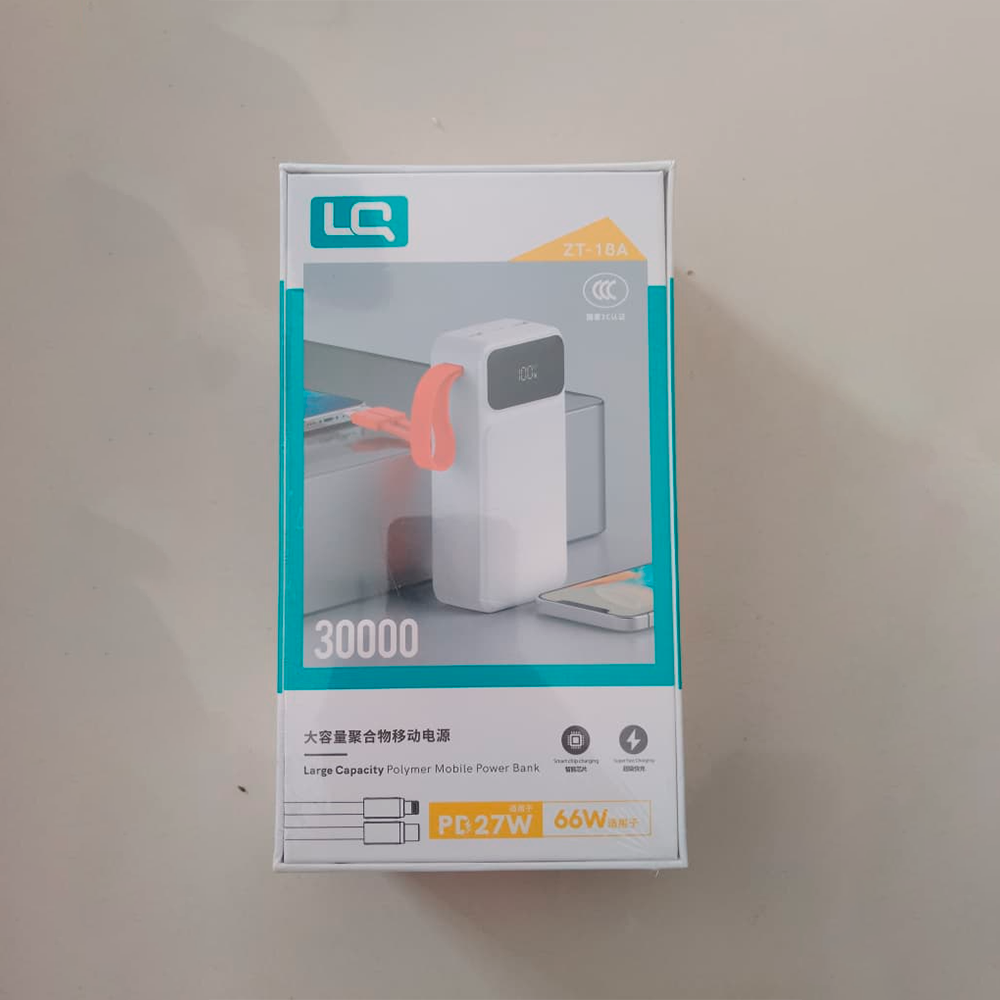 Power Bank 30000mah Cargador Portátil De Cable Usb+tipo C