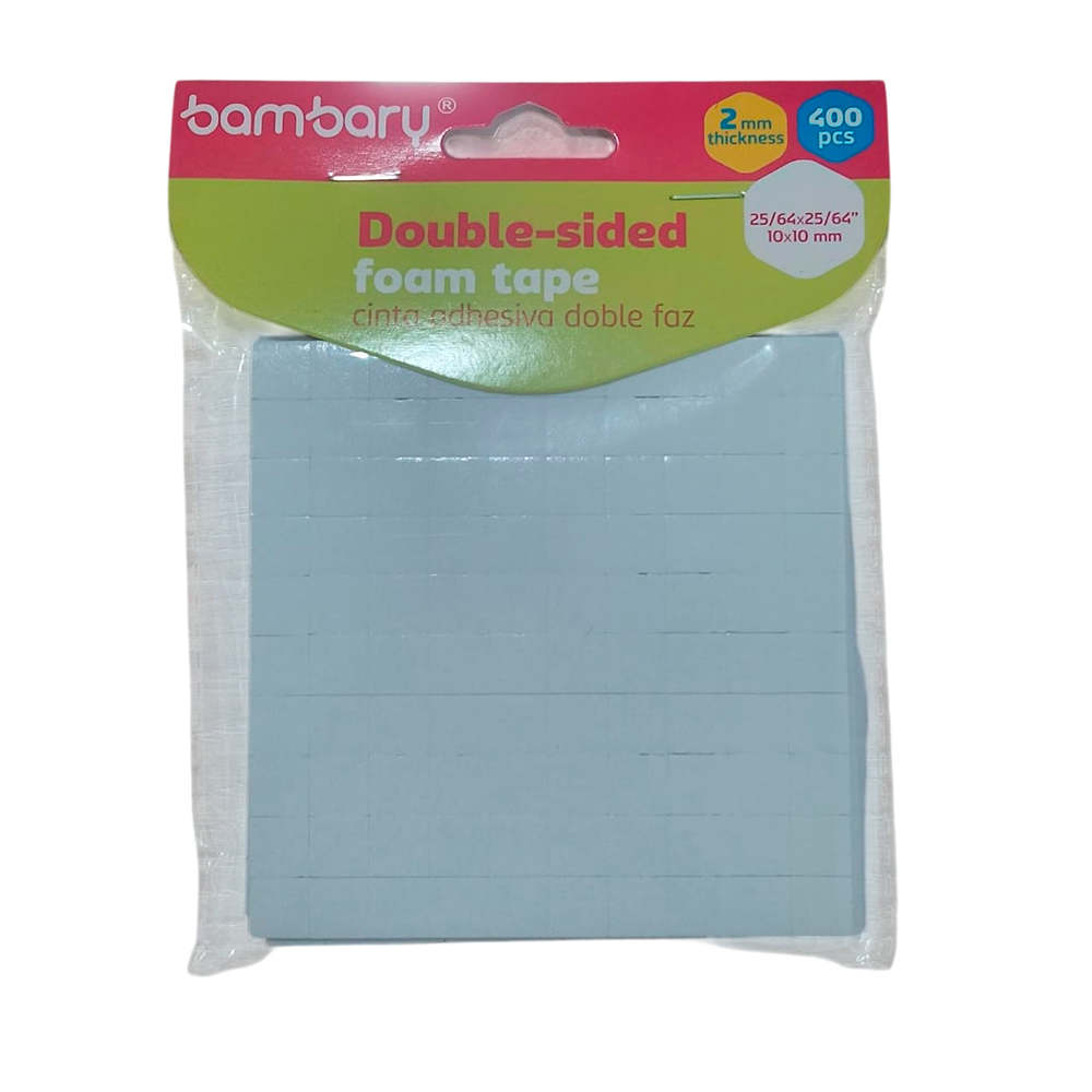 Cinta Adhesiva Doble Faz De 10 X 10 Milimetros De 400 Pcs.