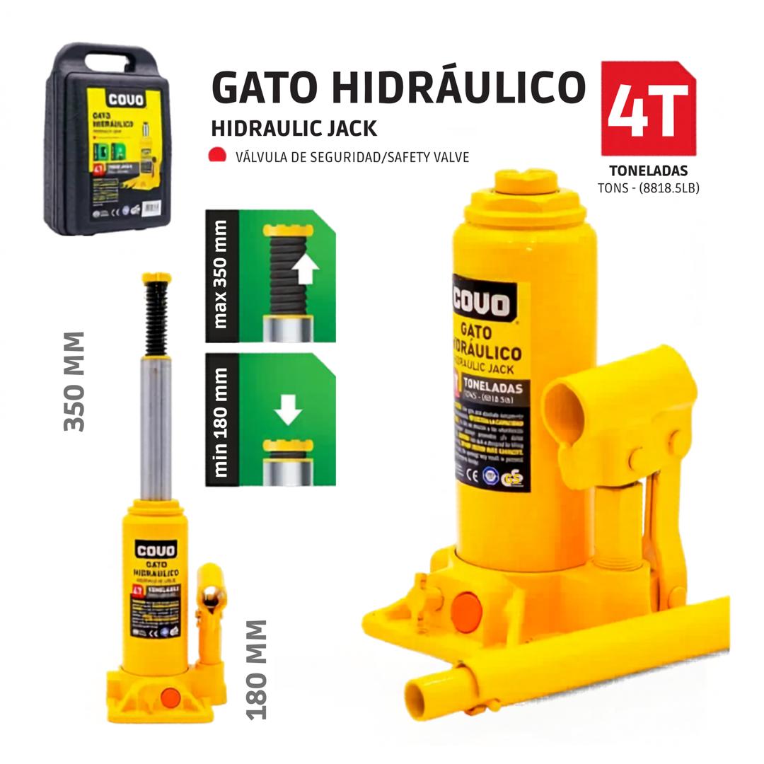 Gato Hidráulico De Botella 4 Toneladas Carros Y Camionetas Covo