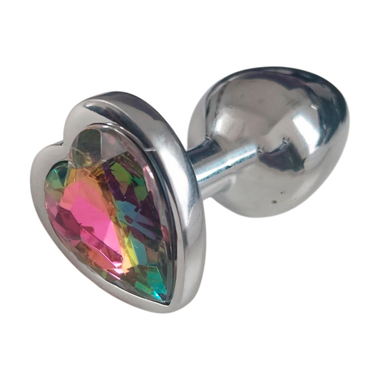 Plug Anal Metalico Acero Con Joya Estimulador 7 Cm Talla S