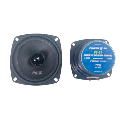 Par De Medios De 4 Pulgadas Y 200 Watts 4 Ohm Power Su
