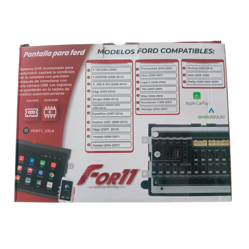 REPRODUCTOR PANTALLA ANDROID 7" PARA FORD