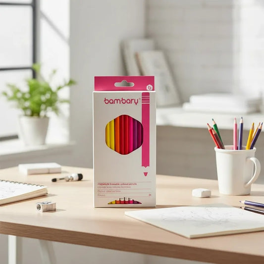 Lapices De Colores Borrables Redondos De 7 X 3 Mm 24 Und.
