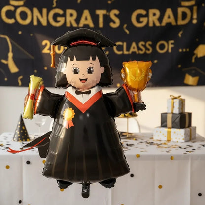 Globo Metalizado 14 Pulgadas De Graduación Cuerpo Completo