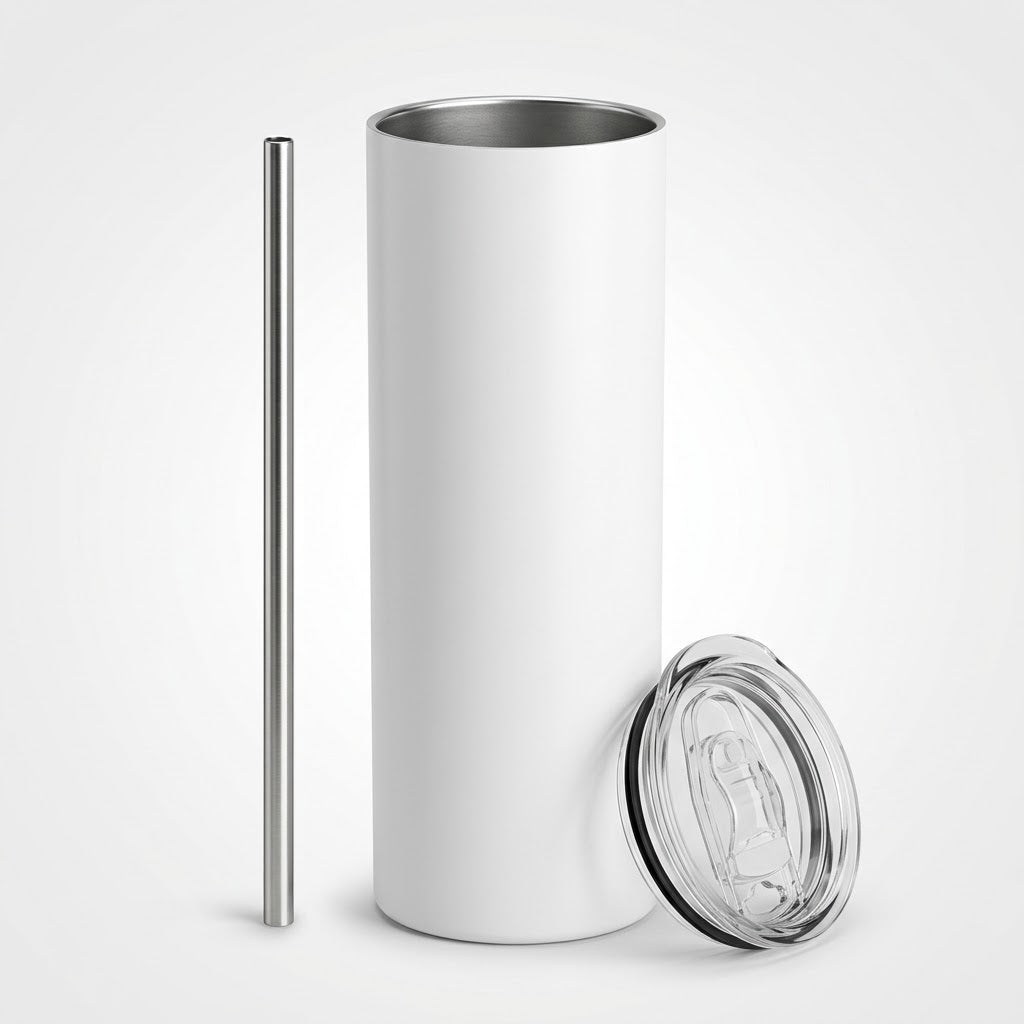 Vaso Recto 20 Oz Sublimacion con Tapa + Pajilla + Limpiador