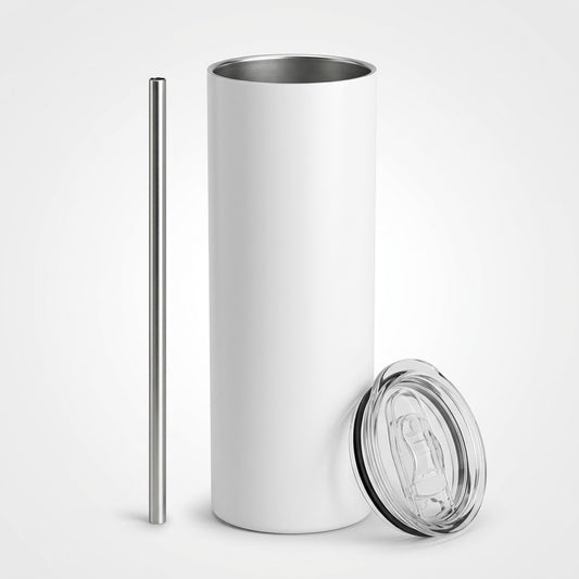 Vaso Recto 20 Oz Sublimacion con Tapa + Pajilla + Limpiador