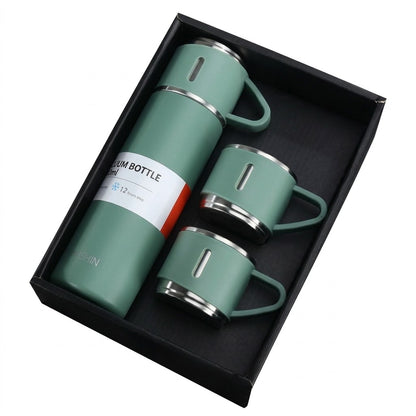 TERMO TERMICO + 3 TAZAS VERDE