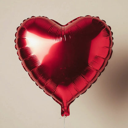 GLOBO METALIZADO CORAZON LISO 18 INCH ROJO