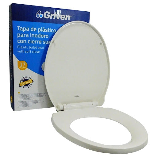 Asiento Sanitario Poceta Elongado Cierre Suave De 17 Griven