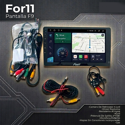 Reproductor Pantalla Android 9 Pulg 2+64gb For11 + Cam 4 Led