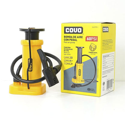 Bomba De Aire Con Pedal Hasta 60 Psi Marca Covo Cabeza Dual