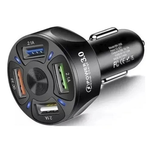 Cargador Usb Para Vehículos De 4 Puertos 12v Carga Rápida Gama