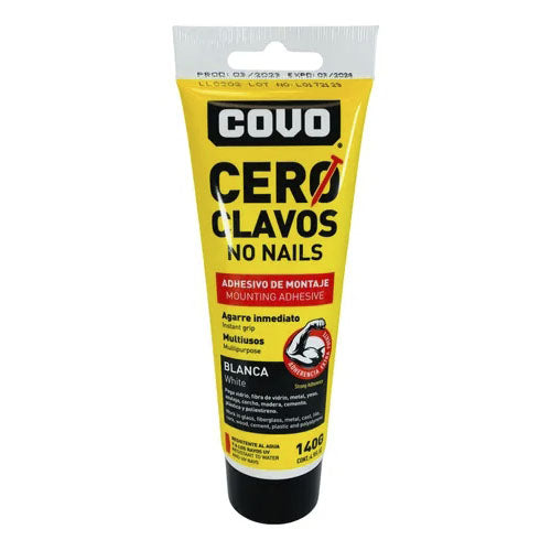 Pego Adhesivo De Montaje Cero Clavos 140g No Mas Clavos Covo