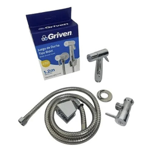 Ducha Teléfono Griven Cromada Inoxidable 1,2 Metros Bidet