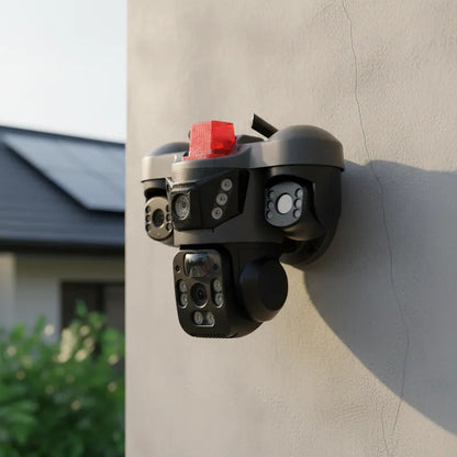 Cámara De Seguridad Triple Angulo 3 en 1 Con Panel Solar Recargable