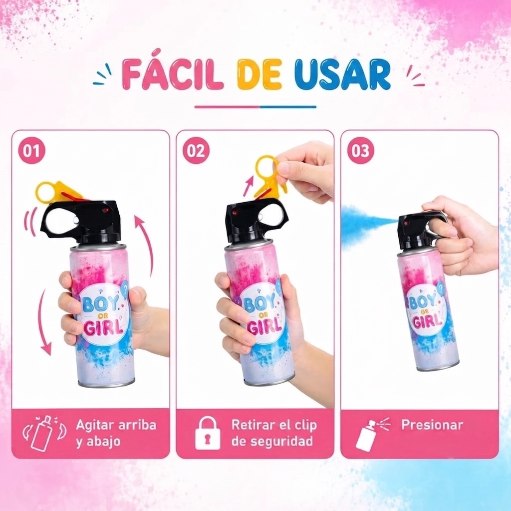 Extinguidor De Polvo 250G Revelacion Genero Baby Shower Azul