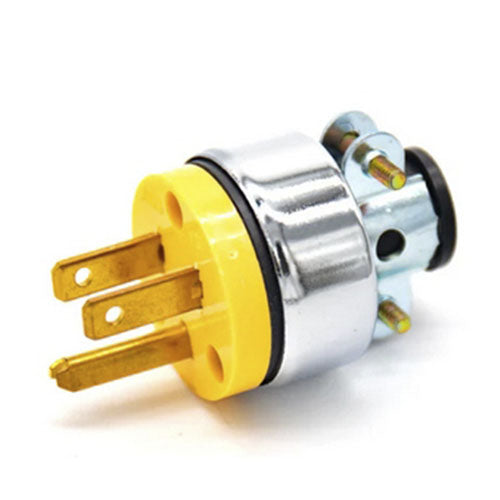 Enchufe Metálico Macho 2 Polos + Tierra 15 Amperios Troen 125v