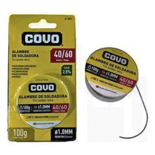 Estaño De Soldadura 100 Gramos 40/60 1 Milimetro Marca Covo